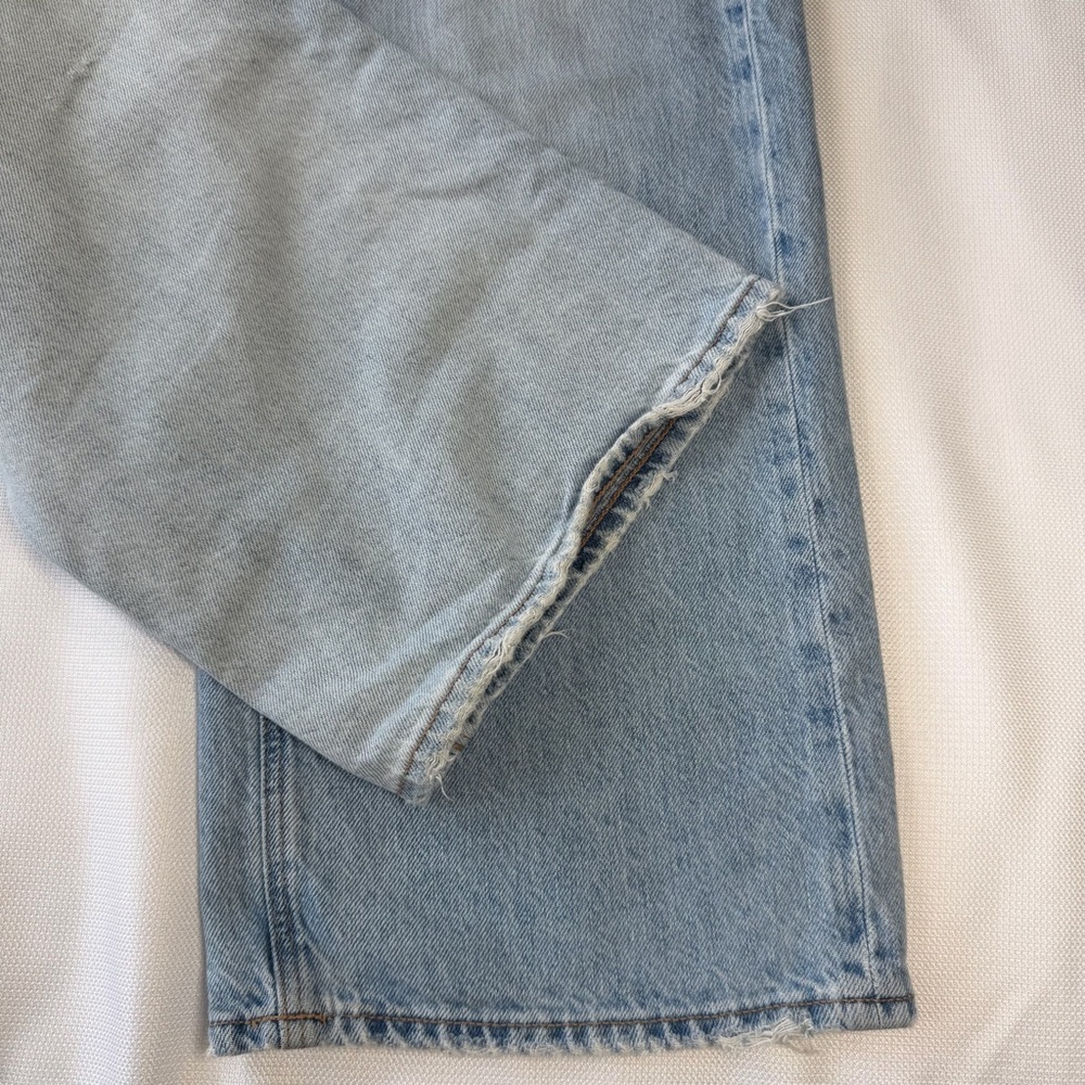American Eagle Outfitters Light Blue Distressed Wide Leg Skater Jeans size 2 reg - Picture 4 of 11